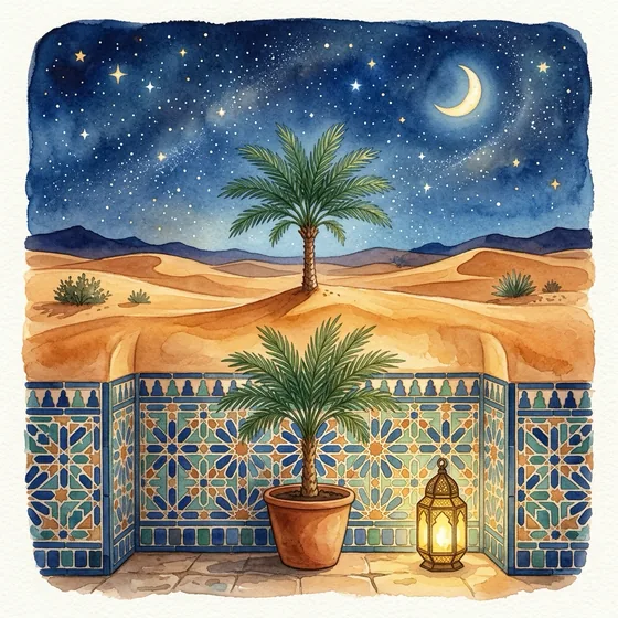 Illustration of The Little Date Palm and Patience