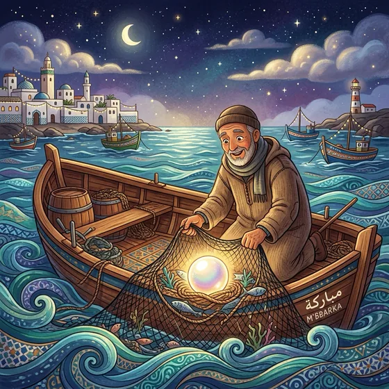 Illustration of The Fisherman and the Ocean Pearl