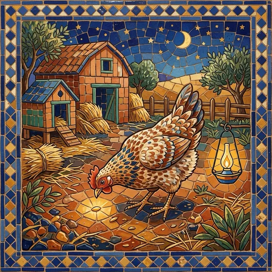 Illustration of The Hen and the Golden Grain