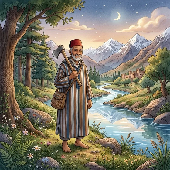 Illustration of The Honest Woodcutter