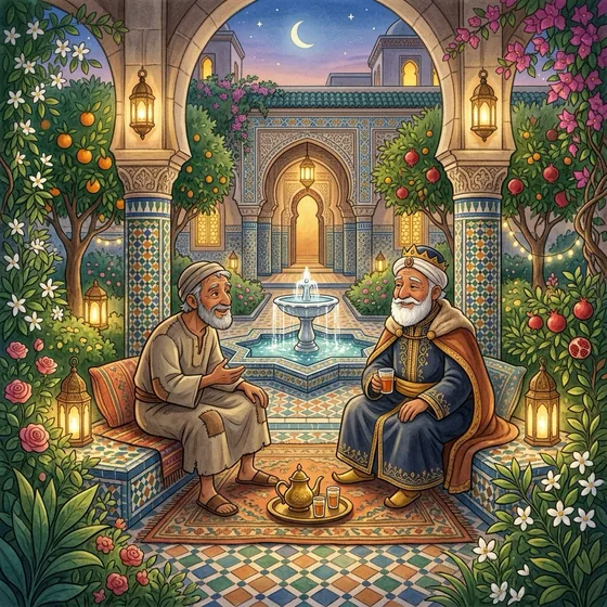 Illustration of The Sultan and the Wise Poor Man