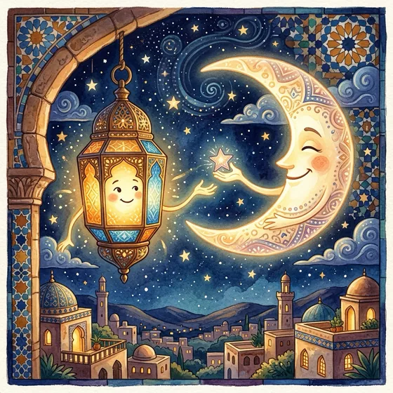 Illustration of The Lantern and the Moon